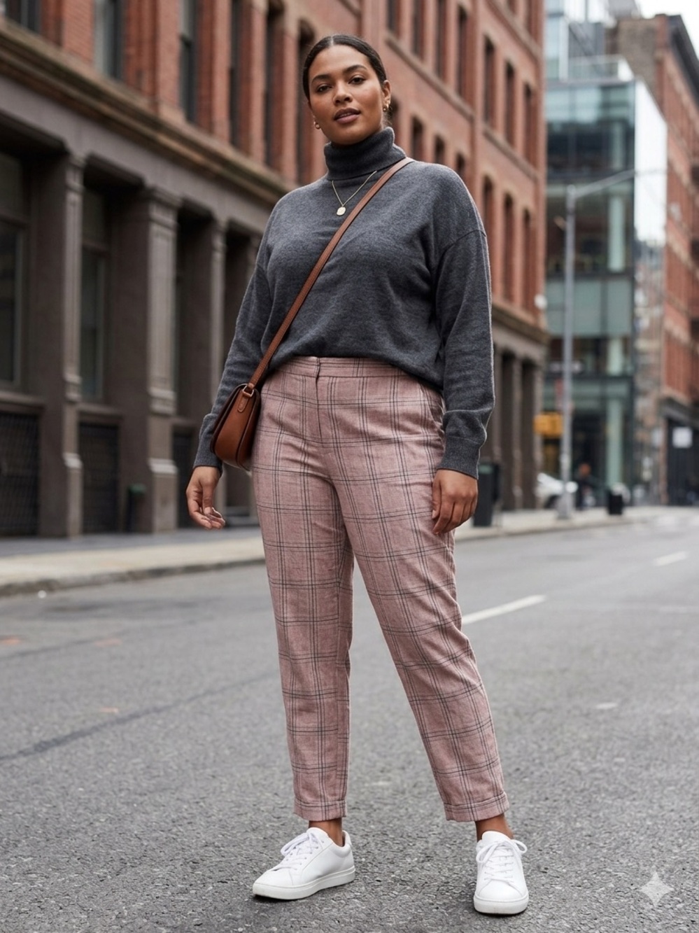 Zara Pink Plaid Ankle Pants